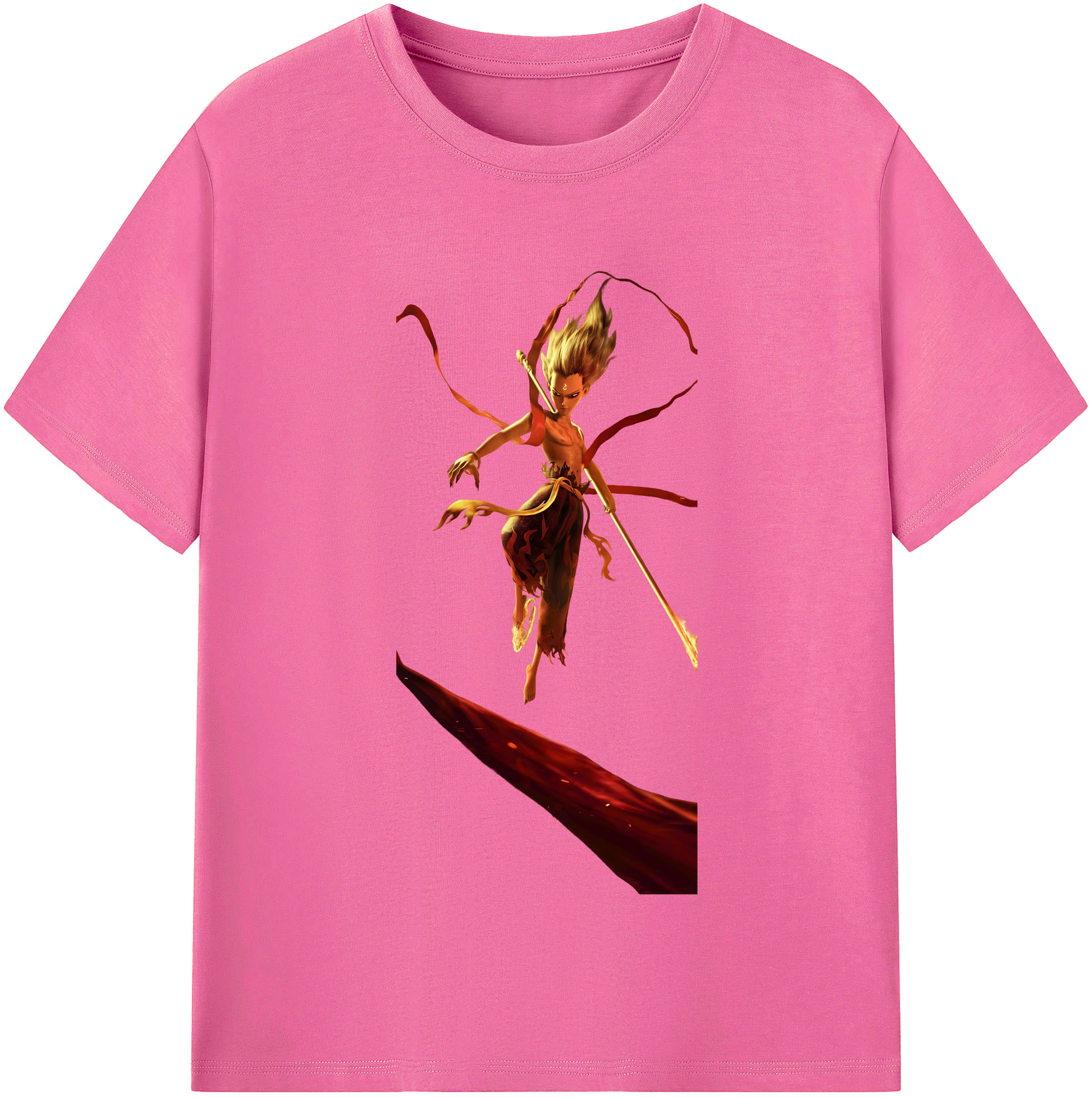 （画像用） Ne Zha 2 ナタ 魔童の大暴れ レディースカジュアルプリントTシャツ（綿100％）